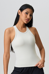 Women's Round Neck Racerback Fitted Tank Top