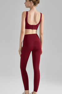 Women's Sports Sets:Color Block Wide Strap Bra And Leggings