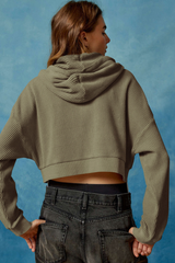 Hooded zipper pullover