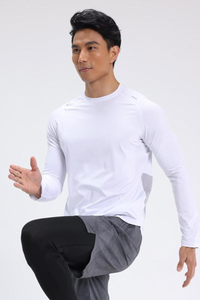 Men's Quick Dry Back Print Athletic Long Sleeve T-shirt