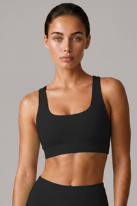 Women’s Athletic Crisscross Back U-neck Solid Bra