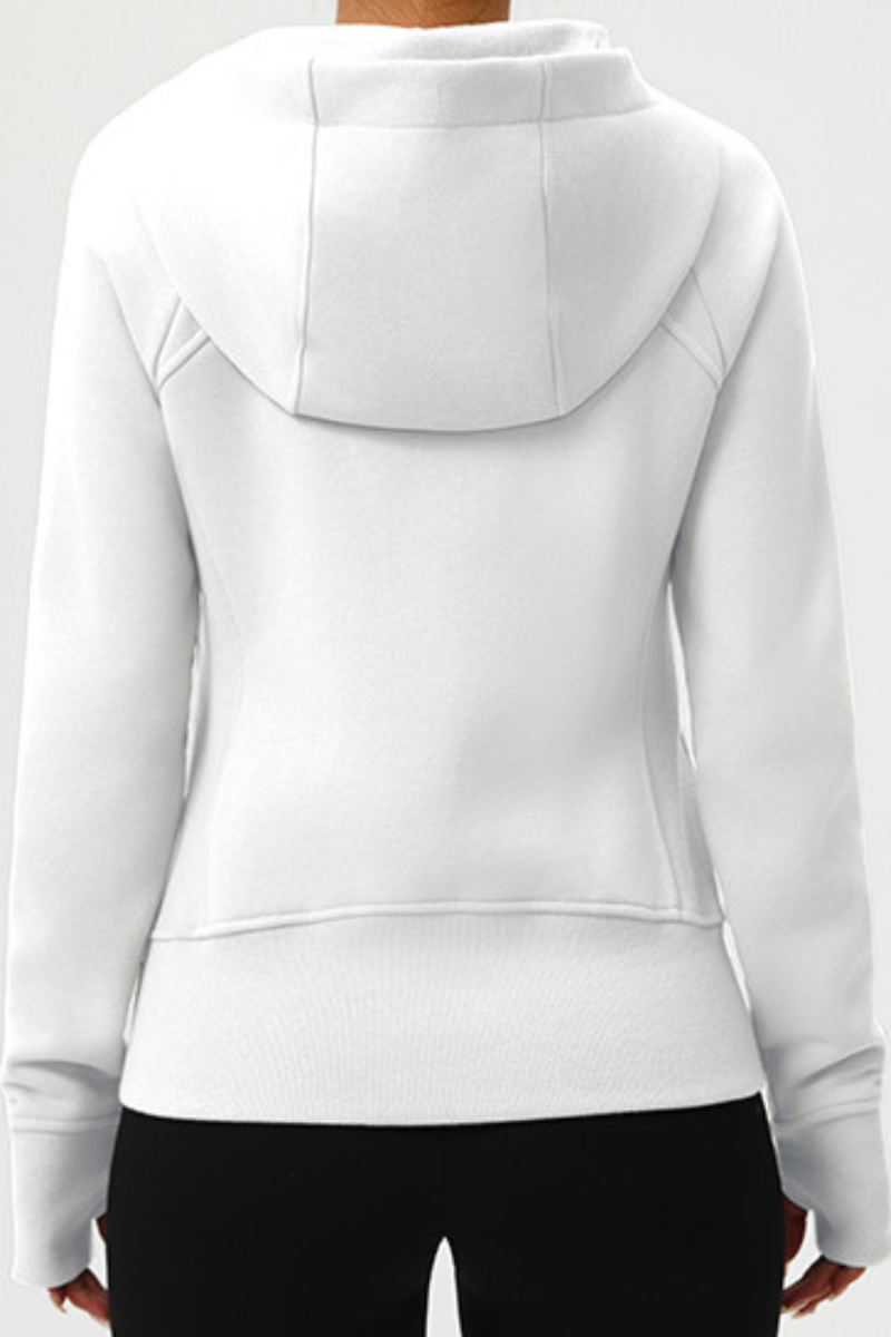 Women's hight strech full-zip hooded sports jacket.