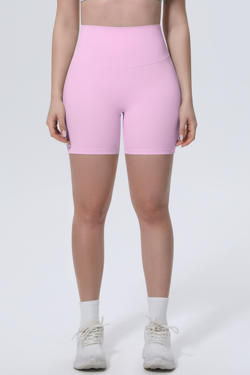 Women's Athletic High-Waisted Solid Yoga Shorts