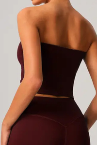 Women Strapless With Chest Pad Outdoor  Yoga Tube Top