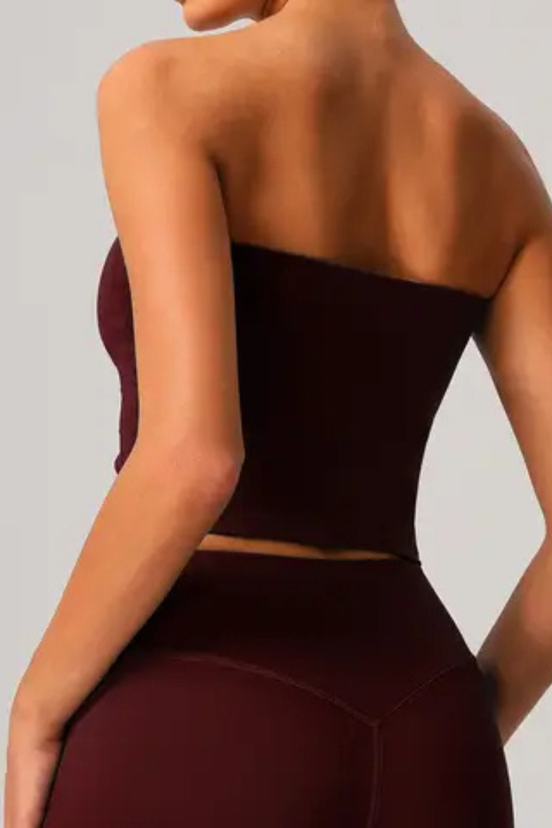 Women Strapless With Chest Pad Outdoor  Yoga Tube Top