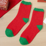 Women's Multicolor Christmas Gift Coral Fleece Socks