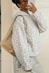 Women's Fall Leopard Print Coquette Style Hoodie