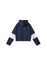 Women's Fall Cropped Openwork Lace Patchwork Hoodie