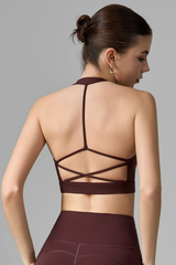 Women's Crisscross Back Halterneck Sports Yoga Bra