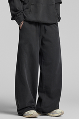 Men's Fall 100% Cotton Wash Distressed Raw Edge Sweatpants