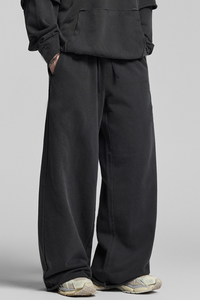 Men's Fall 100% Cotton Wash Distressed Raw Edge Sweatpants