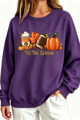 Women’s Fall Football Pumpkin Graphic Halloween Sweatshirt