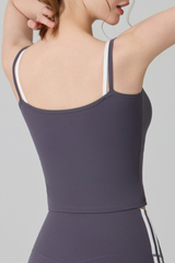 Women's Color‑Contrast Faux Two‑Piece Sports Cami Top