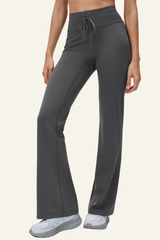Women's Athletic High-Waist Drawstring Flared Yoga Pants.
