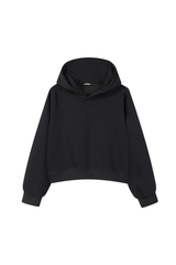 Women's Fall Cropped Relaxed Solid Sports Hoodie