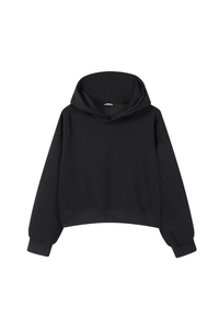Women's Fall Cropped Relaxed Solid Sports Hoodie