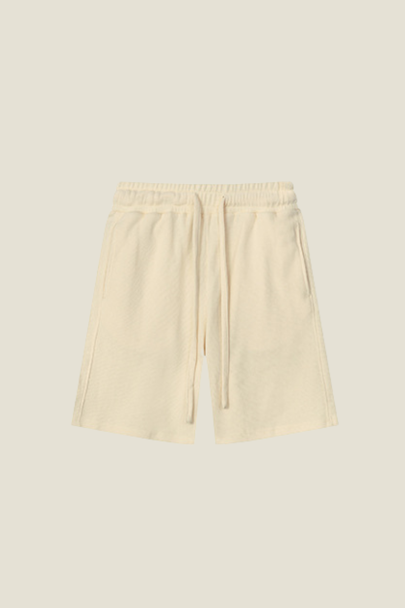 Unisex 330G Waffle Shorts - Straight Drawstring Knee-Length