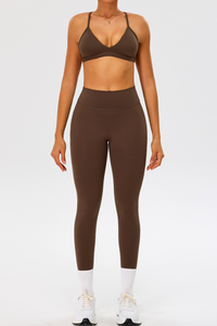 Women's Athletic Set:Triangle Cup Bra And High Waist Leggings