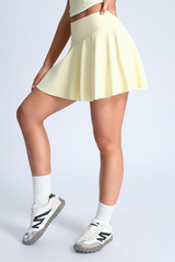 Women's V High Waist Naked Feel Pleated Sports Mini Skirt