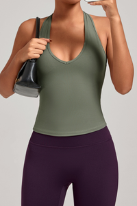 Women's V-neck Quick-Dry Fitting Sports Tank Top