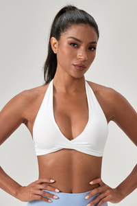 Women’s Twist-Front Halter Backless Sports Bra