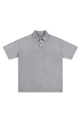 Men's 100% Cotton Snow Washed Vintage Short Sleeve Polo Shirt