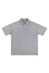 Men's 100% Cotton Snow Washed Vintage Short Sleeve Polo Shirt