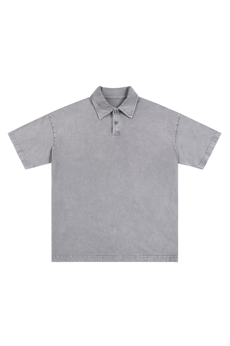 Men's 100% Cotton Snow Washed Vintage Short Sleeve Polo Shirt