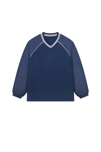Men's Mesh V-Neck Raglan Color Block Long Sleeve Jersey