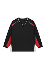 Men's V-Neck Color Block Breathable Mesh Panel Sports Jersey