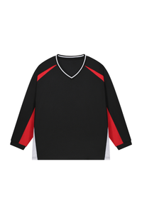 Men's V-Neck Color Block Breathable Mesh Panel Sports Jersey
