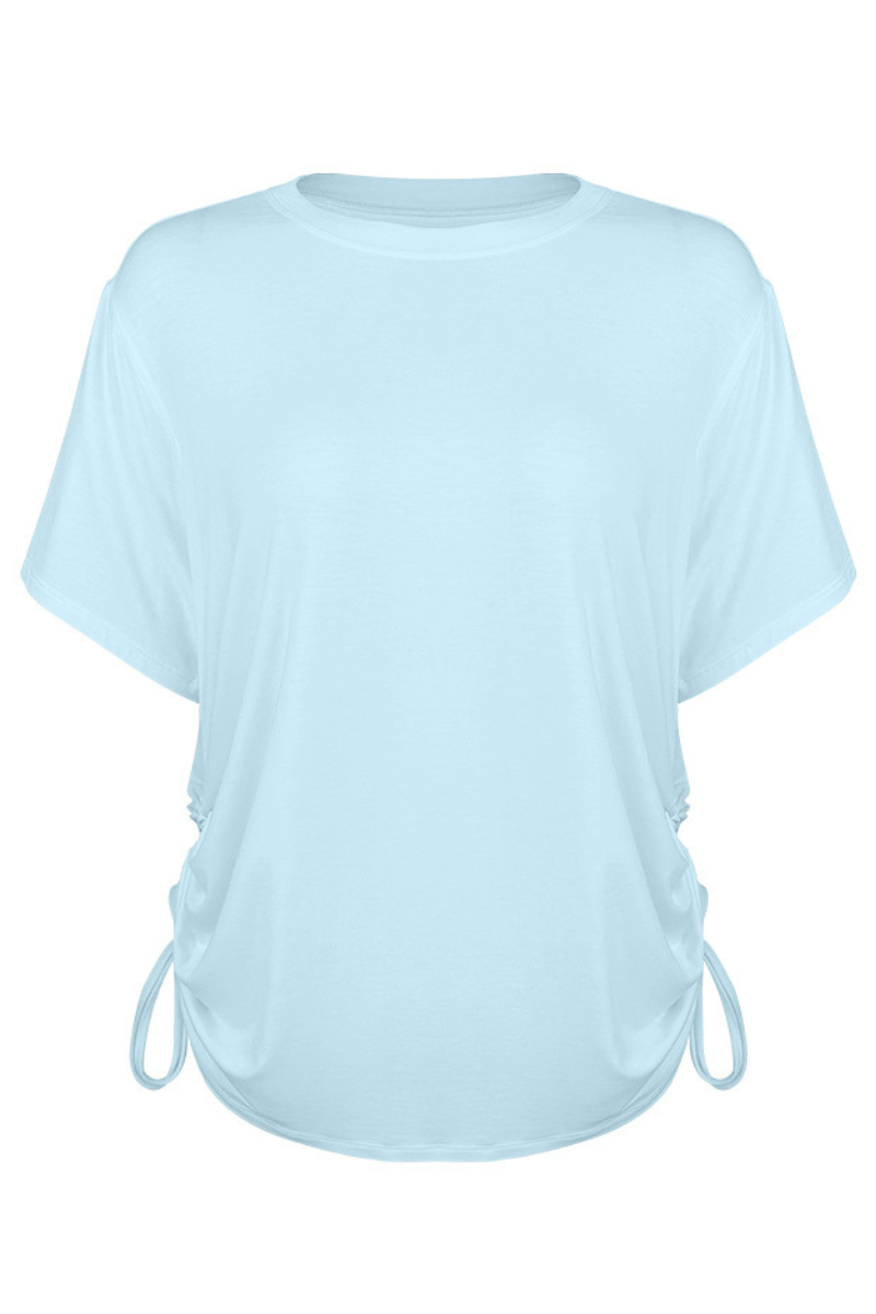 Crinkled short-sleeved T-shirt