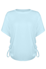 Crinkled short-sleeved T-shirt