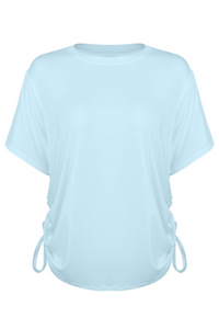 Crinkled short-sleeved T-shirt
