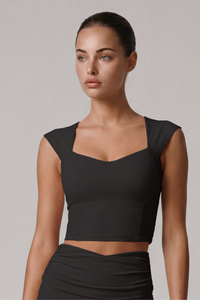 Women's Square Neck Padded Sports Cropped Top