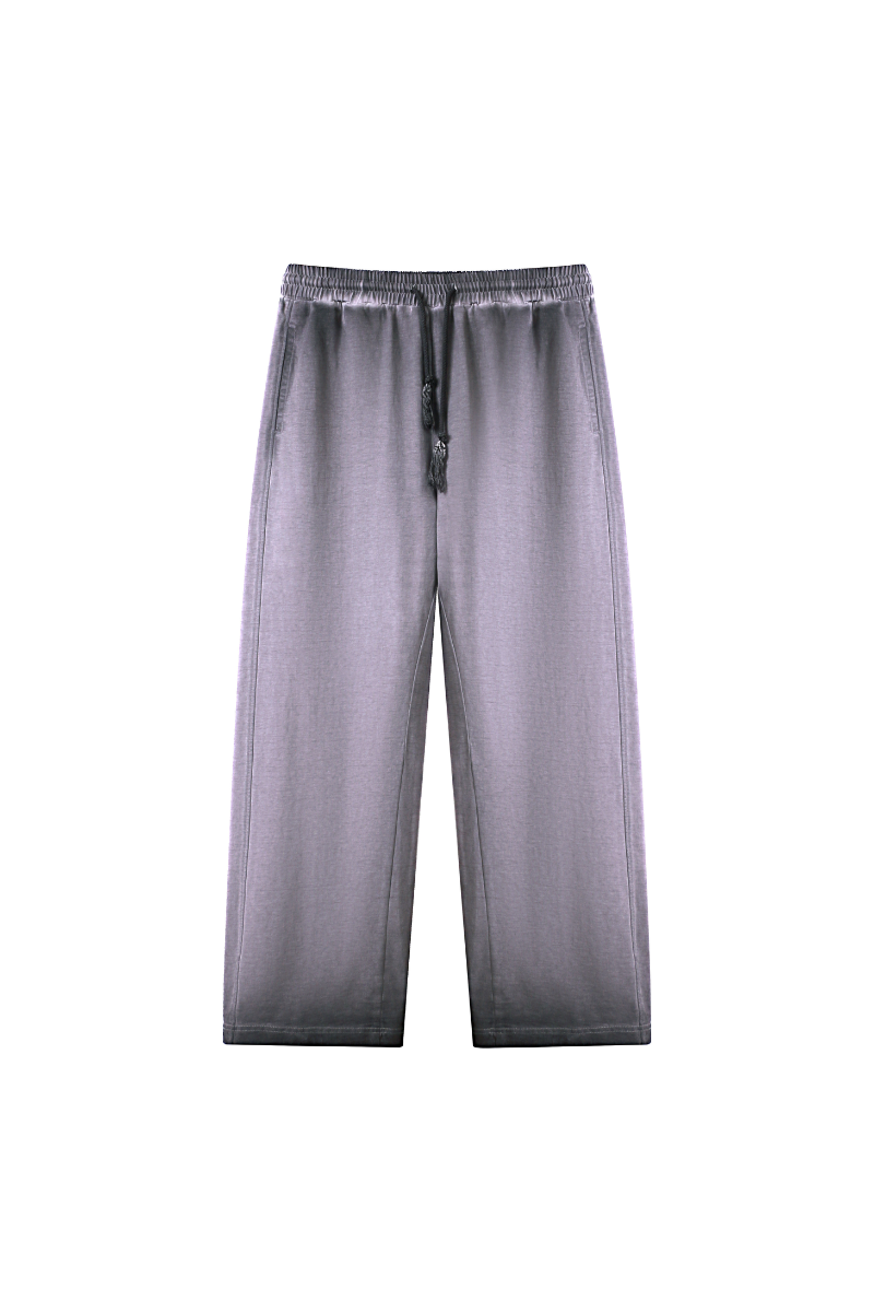 Unisex Fall 100% Cotton Washed Gradient Wide Leg Pants