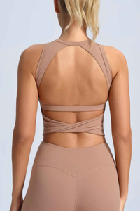 Women Sport Sets:Cut Out Tank Top And Capri-Length Leggings