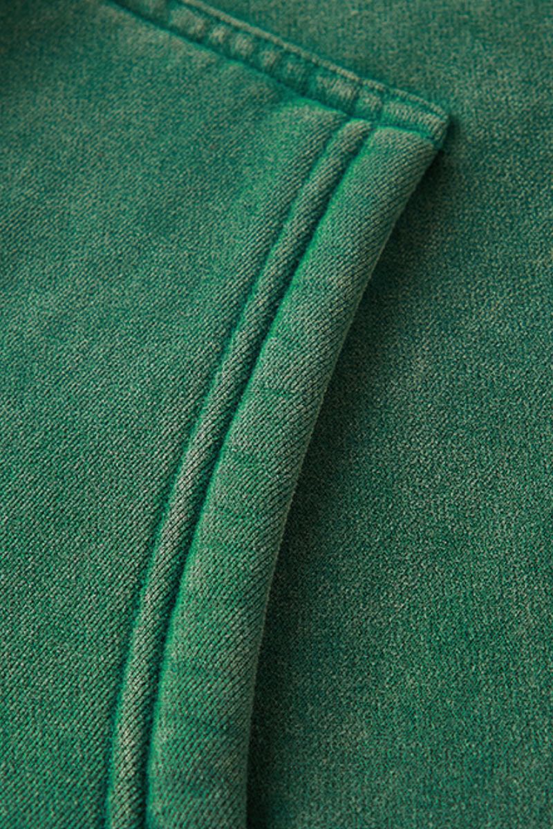 Heavyweight washed velvet hooded sweatshirt