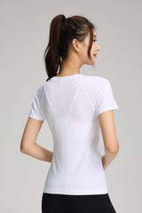 Women's Summer High-Elasticity Slim Solid Sports T-shirt