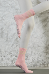 Women's Striped Crew Yoga Grip Five-Toe Socks