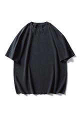Unisex Cotton Washed RippedLoose Fit Round Neck T-shirt