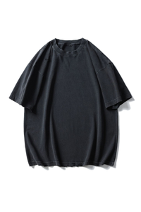 Unisex Cotton Washed RippedLoose Fit Round Neck T-shirt