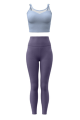 Women's Athletic Sets:Mesh Panel Bra And High Waist Leggings