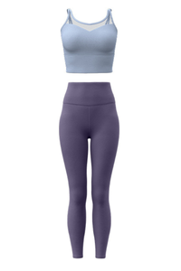 Women's Athletic Sets:Mesh Panel Bra And High Waist Leggings
