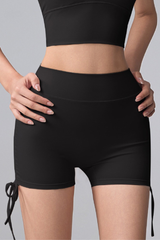 Women's High Waist Side Drawstring Yoga Workout Shorts