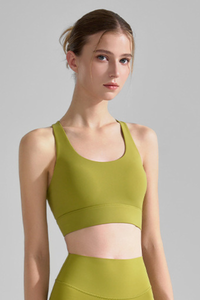 Women's U-Neck Crisscross Straps High Impact Sports Bra