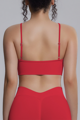 Women's Seamless Knit Solid Color Triangle Cup Sports Bra