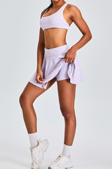 Women's Athletic Two-Piece Set: Cross Back Bra And  Skirt