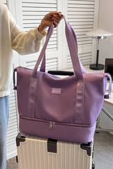 Large Capacity Bottom Zippered Compartment Handle Bag