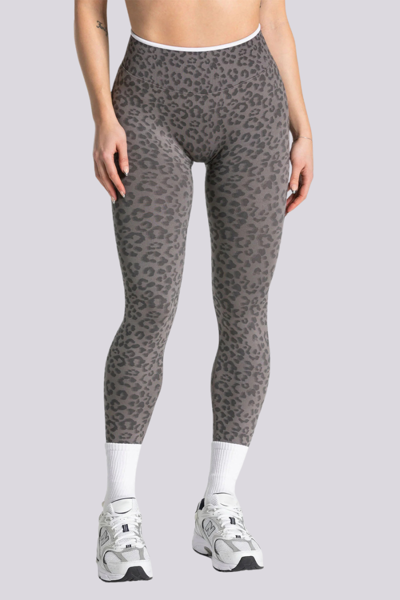 Women's Seamless Contrast Leopard Print Yoga Leggings